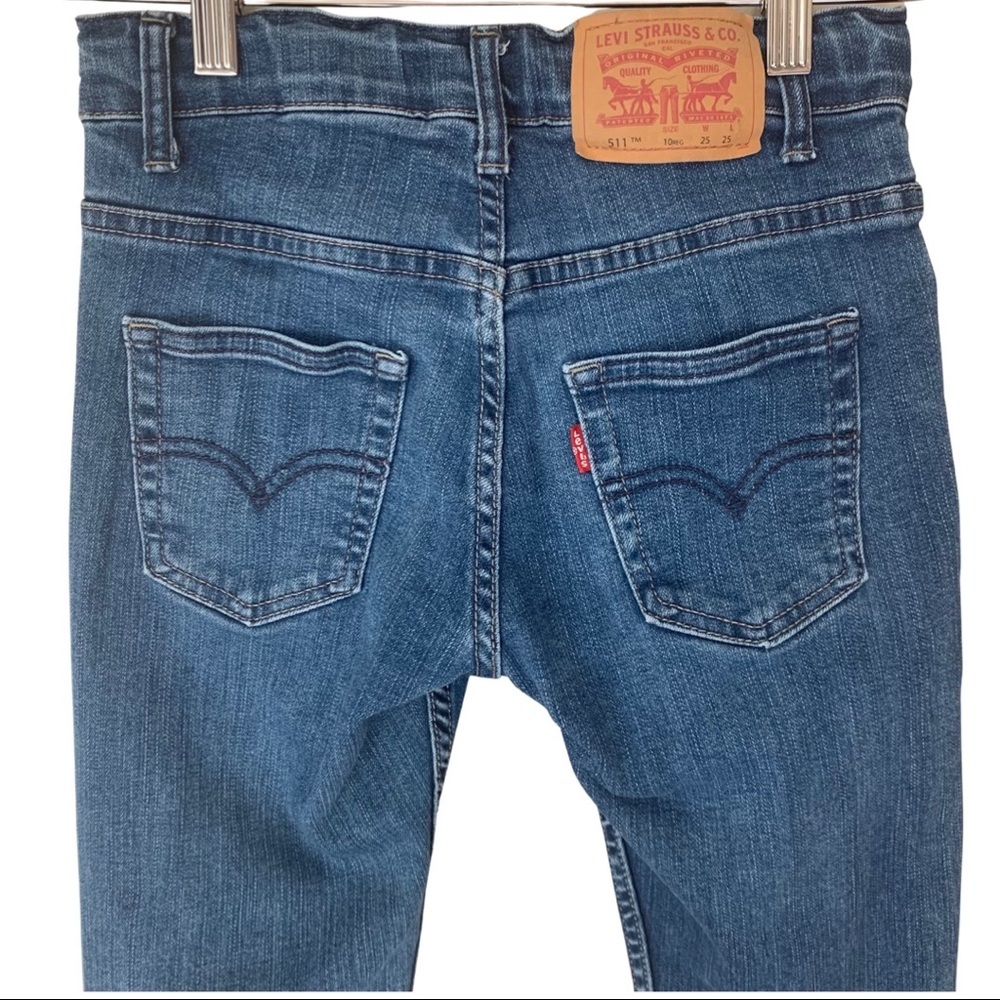 LEVI’S 511 Boys Slim Stretch Straight Leg Jeans Denim Size 10 - Picture 14 of 15